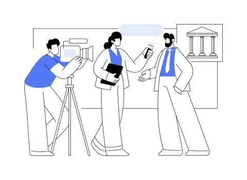 Interviewer isolated cartoon vector illustrations. Ilustración de archivo