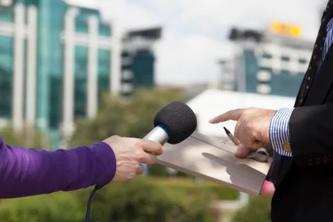 Interviewing businessman Foto stock