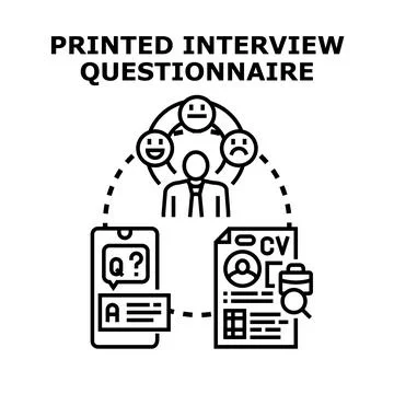 Interviewing candidate assessing emotions for questionnaire response Illustrazione stock