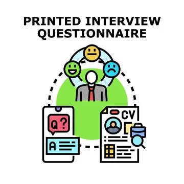 Interviewing candidate assessing emotions for questionnaire response Stock Illustration