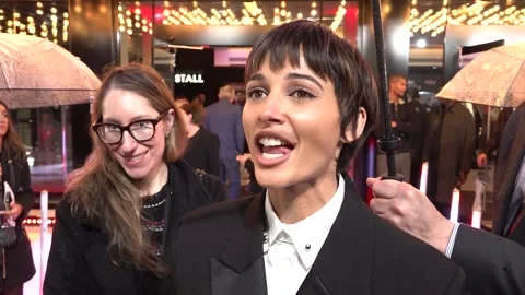 Interviews with cast and crew of Smile 2 at special screening in London Stock Footage 287378502