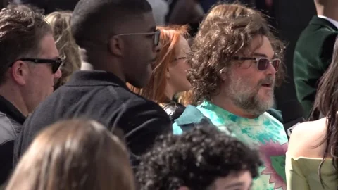 Interviews with Jack Black and Danielle Brooks at world premiere of A Minecraft Stock Footage 305400561