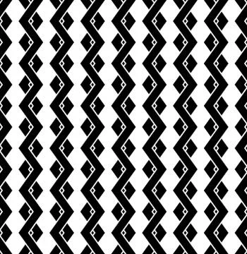 Interweave, braided lines seamless abstract monochrome patter Stock Illustration