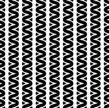 Interweave, braided lines seamless abstract monochrome patter Stock Illustration