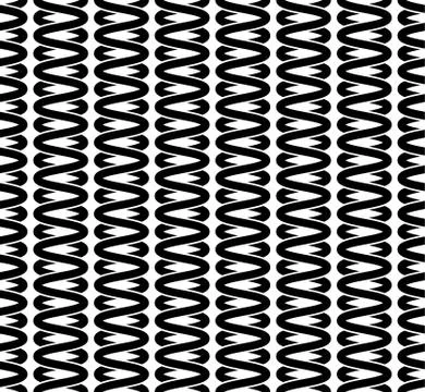 Interweave, braided lines seamless abstract monochrome patter Stock Illustration