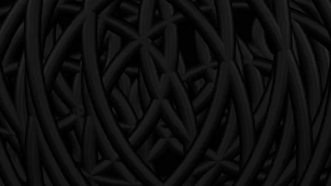 Interweaving of circles on the black surface. 3D rendering. Stock Footage 161476863