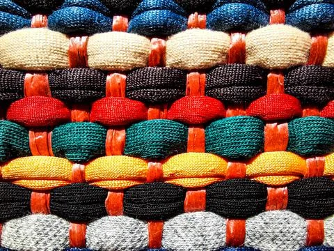 Interweaving of colored threads Foto stock