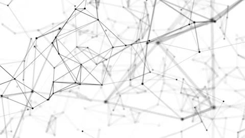 Interweaving the network in the black and white three-dimensional space Stock Footage 105965503