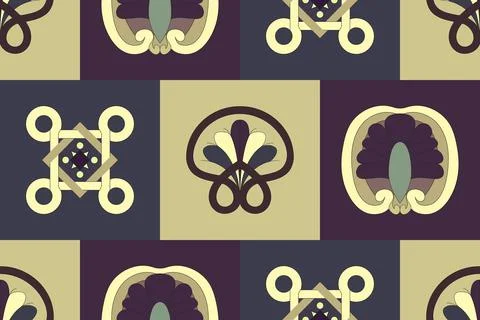Interweaving squares, smooth elements in a seamless vector background. Illustrazione stock