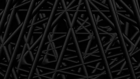 Interweaving of triangles on the black surface. 3D rendering. Stock Footage 160605353