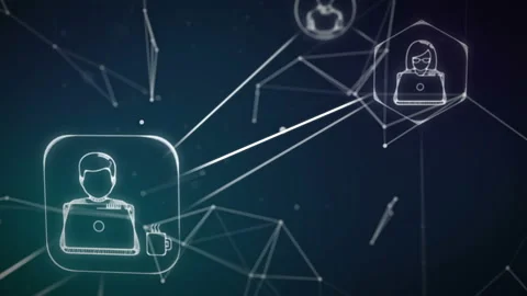 Interweaving in the virtual space of users of social networks. Stock Footage 107839521