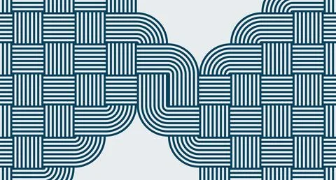 Interwoven Blue Line Abstract Pattern Stock Illustration