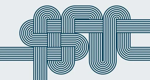 Interwoven Blue Line Abstract Pattern Stock Illustration