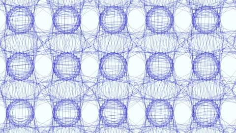 Interwoven circles intricate blue pattern of thin connected lines Stock Footage 267046910