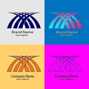 Interwoven Connections/The Arc of Unity/Progress/Bridges of Innovation logo 스톡 일러스트