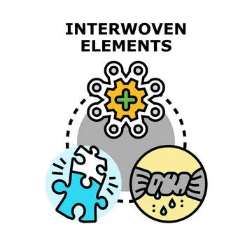 Interwoven elements concept symbolizing synergy and partnership 스톡 일러스트