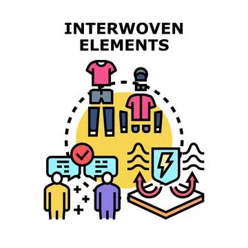 Interwoven elements concept for technology and communication 库存插图