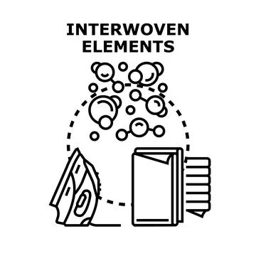 Interwoven elements for textiles and fabric production Stock-Illustration