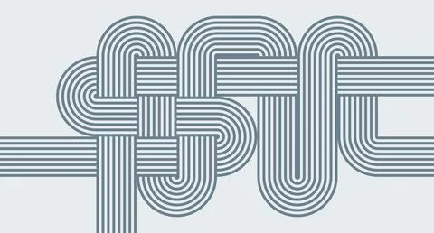Interwoven Gray Line Abstract Pattern Stock Illustration