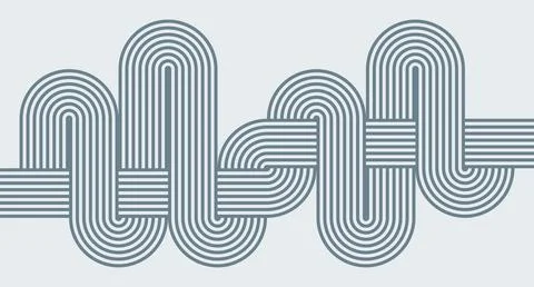 Interwoven Gray Line Abstract Pattern Stock Illustration