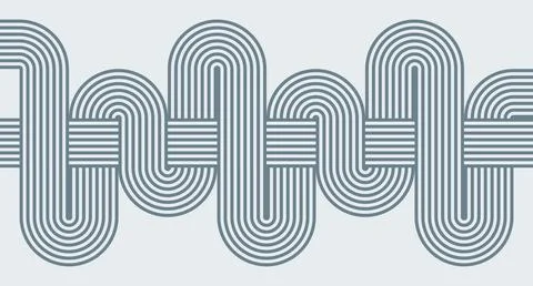 Interwoven Gray Line Abstract Pattern Stock Illustration
