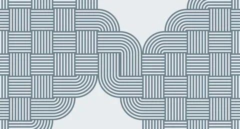 Interwoven Gray Line Abstract Pattern Stock Illustration