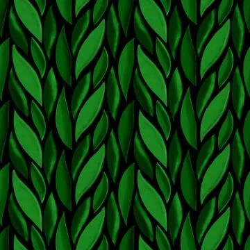 Interwoven Green Leaves Pattern Stock Illustration
