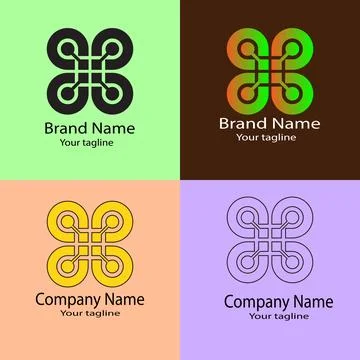 Interwoven Harmony Logo Design Stock Illustration