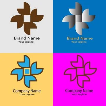 Interwoven Harmony logo design Stock Illustration