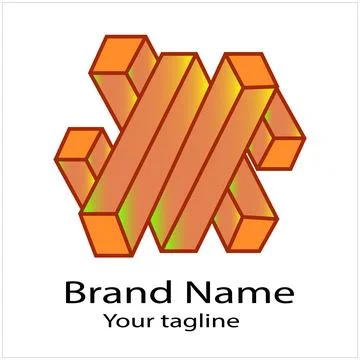 Interwoven Illusion logo design Stock Illustration
