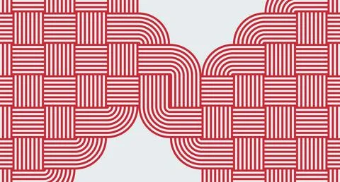 Interwoven Red Line Abstract Pattern Stockillustratie