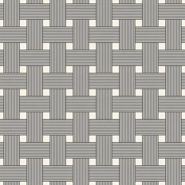 Interwoven at right angles striped lines. Abstract geometric seamless pattern Stock Illustration