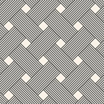 Interwoven at right angles striped lines. Abstract geometric seamless pattern Stock Illustration