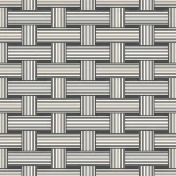 Interwoven at right angles striped lines. Abstract geometric seamless pattern Illustrazione stock