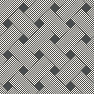 Interwoven at right angles striped lines. Abstract geometric seamless pattern Stock Illustration