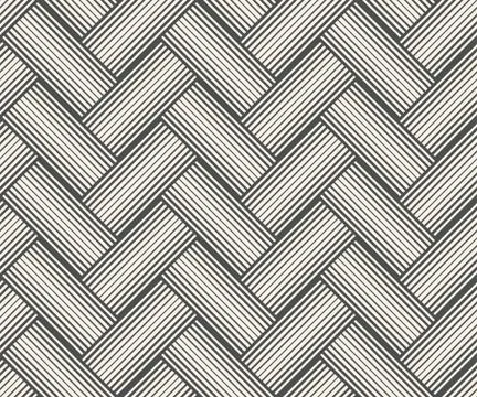 Interwoven at right angles striped lines. Abstract geometric seamless pattern Stock Illustration