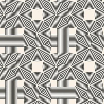 Interwoven striped lines. Abstract geometric seamless pattern. Vector. Stock Illustration