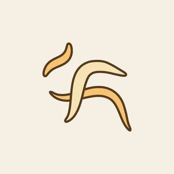Intestinal Helminths vector concept colored icon or sign Illustrazione stock