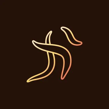 Intestinal Helminths vector concept yellow line icon or sign Illustrazione stock