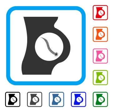 Intestinal Parasite Framed Icon Illustration