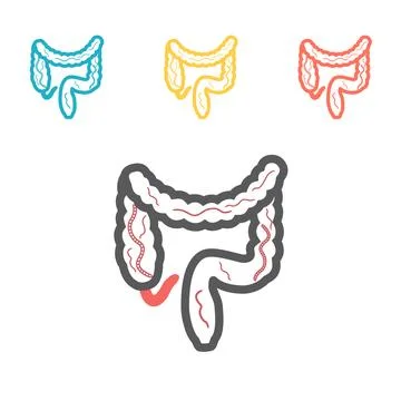 Intestinal parasite. Vector icon for web graphic. Stock Illustration
