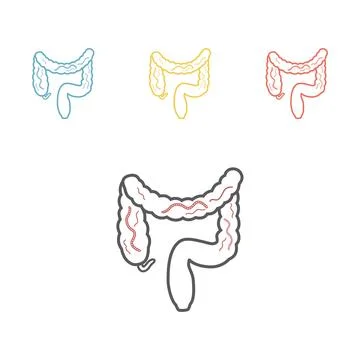 Intestinal parasite. Vector icon for web graphic. Stock Illustration