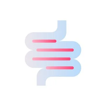 Intestine flat gradient two-color ui icon Illustrazione stock