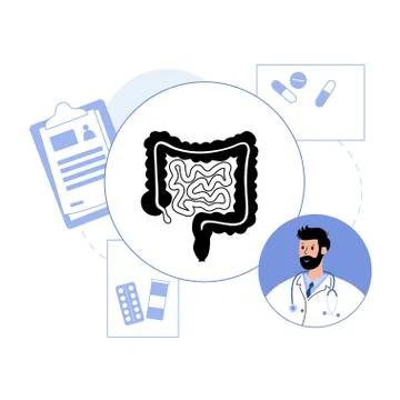 Intestine logo concept Stock Illustration