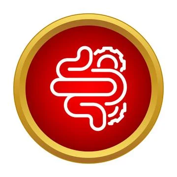 Intestine organ system working process with gears Stock Illustration