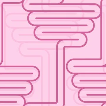 Intestines pattern seamless. digestive tract bacground. Human gut texture. Ve Stock Illustration
