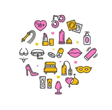 Intim Round Design Template Thin Line Icon. Vector Stock Illustration