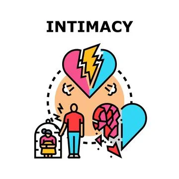 Intimacy concept vector showing relationship problems and conflict Stock Illustration