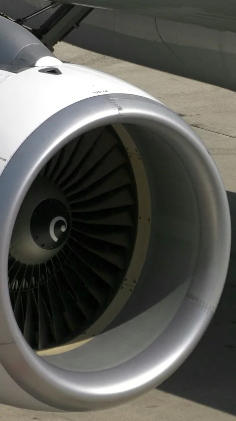 An Intimate CloseUp View of a Jet Engine Specifically for Aviation Stock Footage 287871208