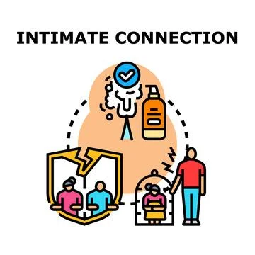 Intimate connection concept, promoting emotional and physical care Stock Illustration